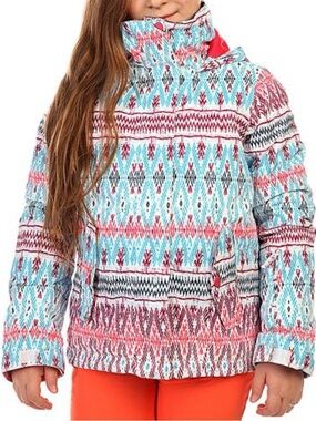 Roxy jetty outdoor winter jacket size 16 xxl pink teal ski